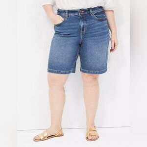 NWT Lane Bryant Mid Rise Boyfriend Fit Bermuda Jean Shorts Size 20